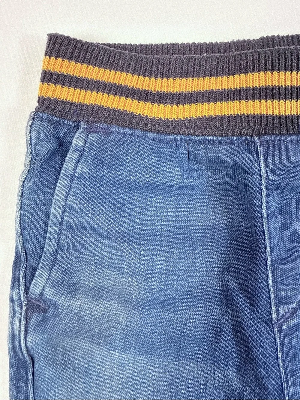 RALPH LAUREN Baby Boy Stretch Denim Jogger Pant 9M Preppy Varsity Pull On Jeans